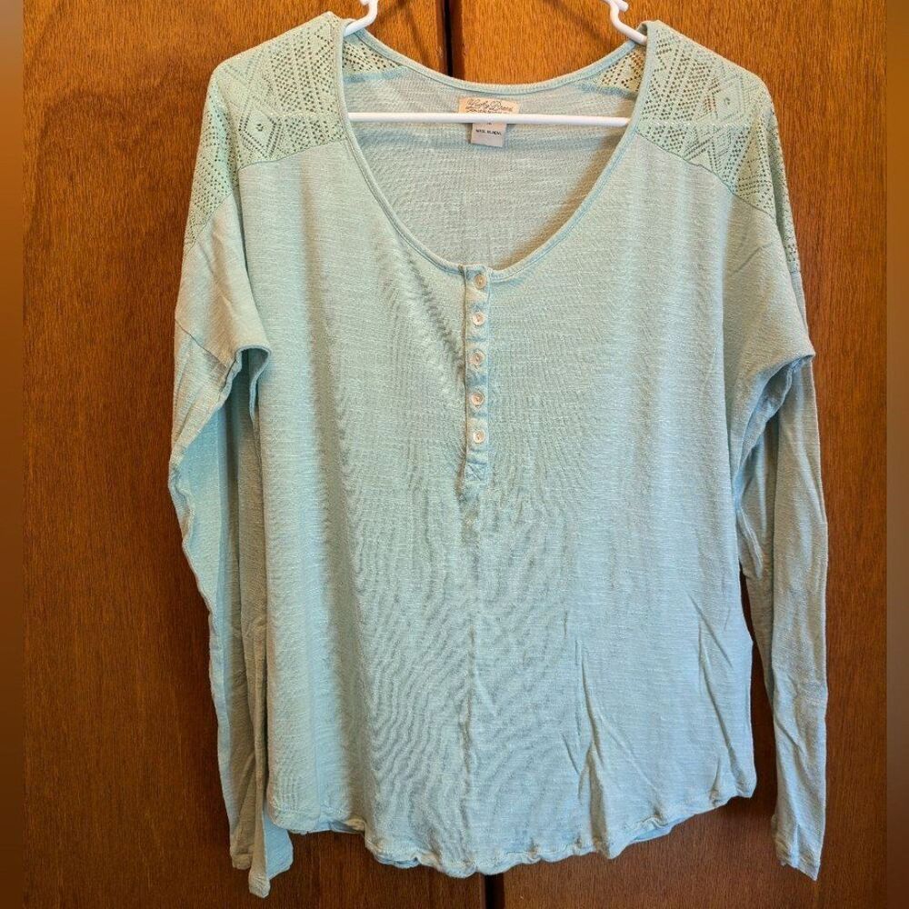 Lucky Brand Normcore Size Medium Light Green‎ with roll up sleeve Shirt